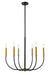 Chandelier Z-Lite 479-6MB-OBR Matte Black + Olde Brass Haylie 6 Light Chandelier Z-Lite