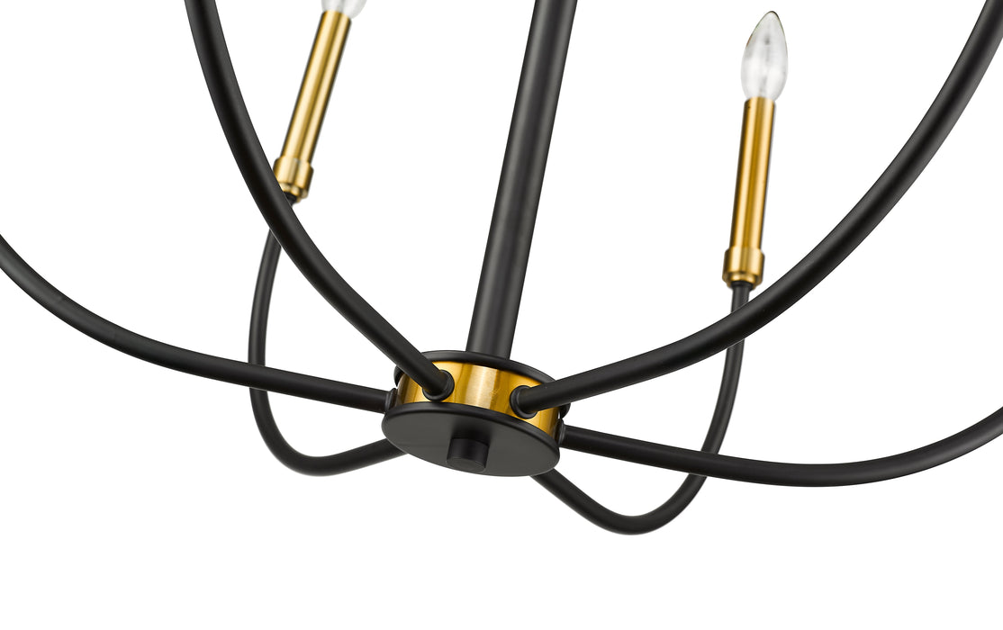 Chandelier Z-Lite 479-6MB-OBR Matte Black + Olde Brass Haylie 6 Light Chandelier Z-Lite