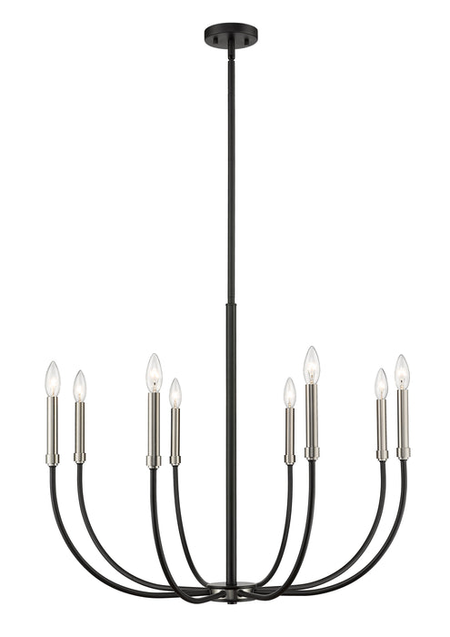 Chandelier Z-Lite 479-8MB-BN Matte Black + Brushed Nickel Haylie 8 Light Chandelier Z-Lite