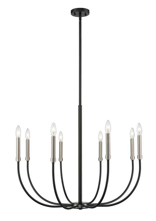 Chandelier Z-Lite 479-8MB-BN Matte Black + Brushed Nickel Haylie 8 Light Chandelier Z-Lite