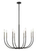 Chandelier Z-Lite 479-8MB-BN Matte Black + Brushed Nickel Haylie 8 Light Chandelier Z-Lite