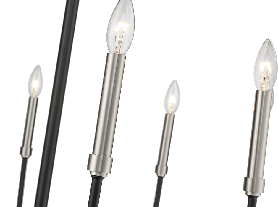 Chandelier Z-Lite 479-8MB-BN Matte Black + Brushed Nickel Haylie 8 Light Chandelier Z-Lite