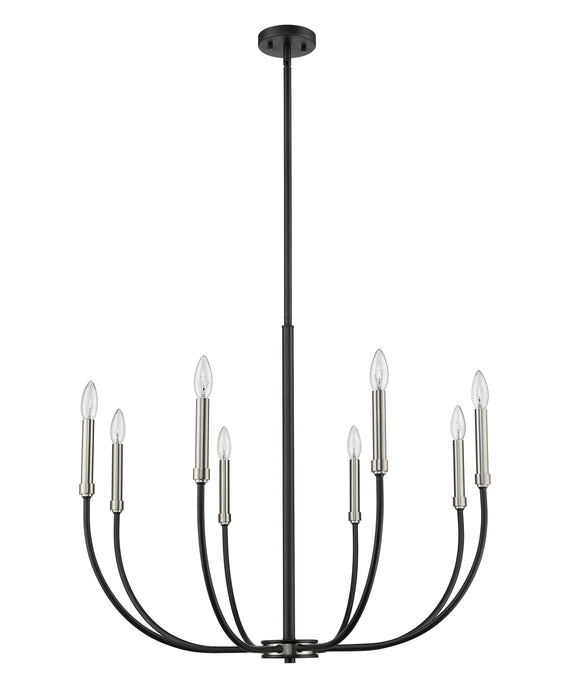 Chandelier Z-Lite 479-8MB-BN Matte Black + Brushed Nickel Haylie 8 Light Chandelier Z-Lite