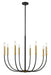 Chandelier Z-Lite 479-8MB-OBR Matte Black + Olde Brass Haylie 8 Light Chandelier Z-Lite