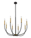 Chandelier Z-Lite 479-8MB-OBR Matte Black + Olde Brass Haylie 8 Light Chandelier Z-Lite