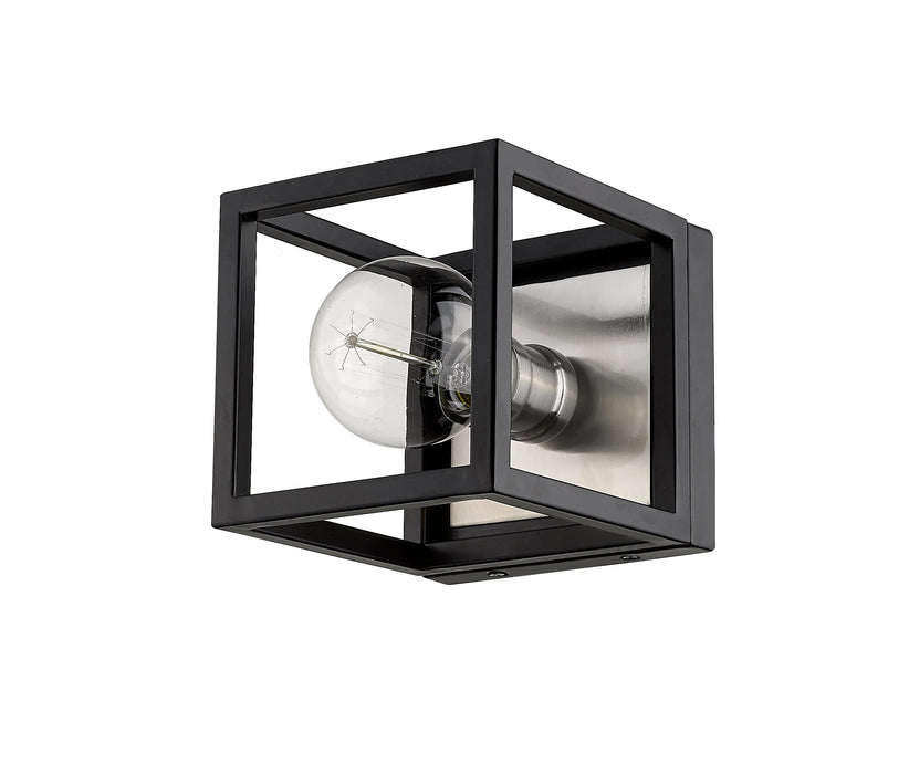 Wall Sconce Z-Lite 480-1S-MB-BN Matte Black + Brushed Nickel Kube 1 Light Wall Sconce Z-Lite