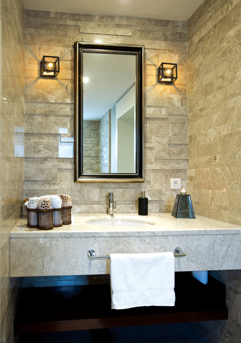 Wall Sconce Z-Lite 480-1S-MB-BN Matte Black + Brushed Nickel Kube 1 Light Wall Sconce Z-Lite