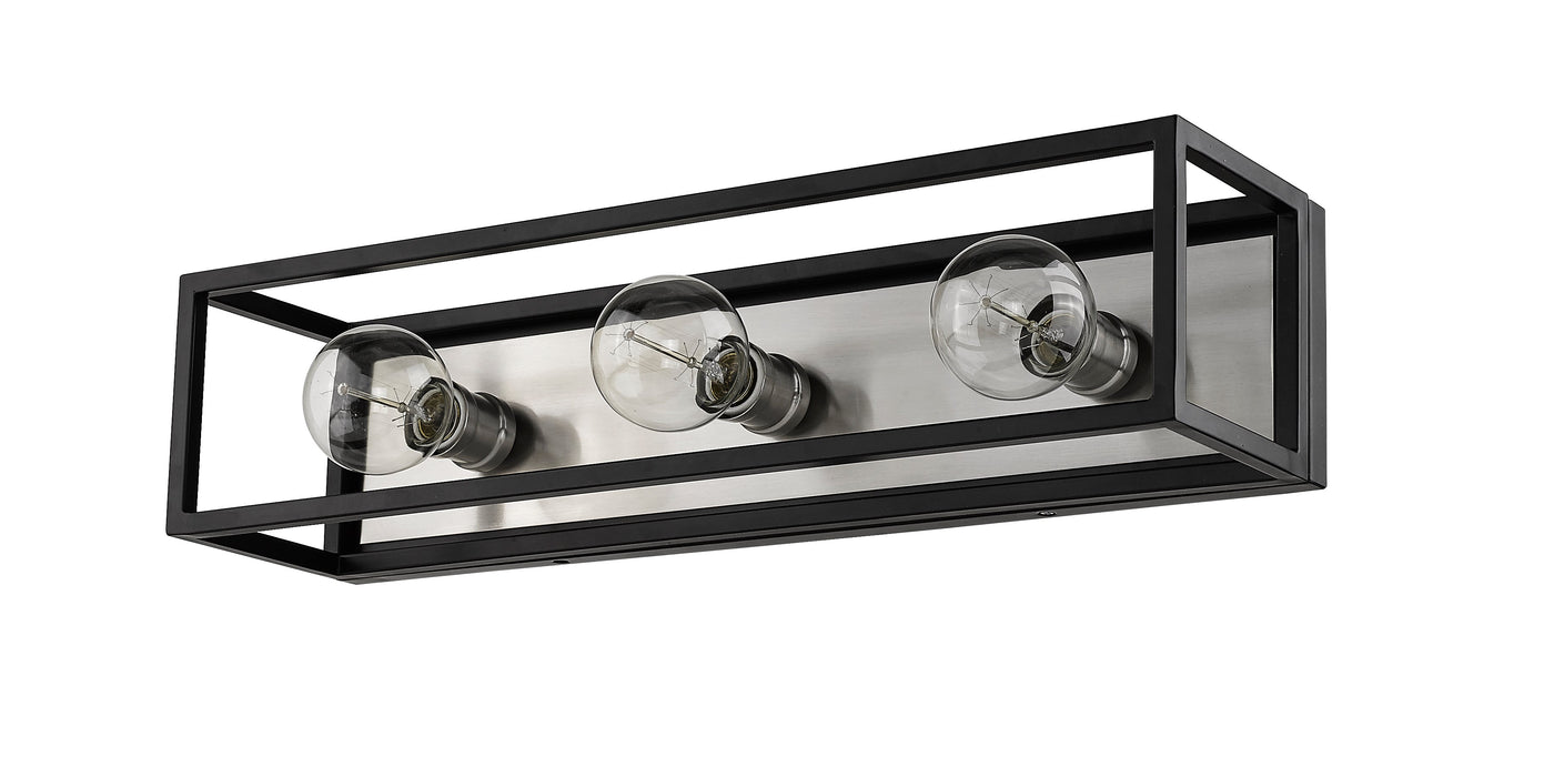 Vanity Z-Lite 480-3V-MB-BN Matte Black + Brushed Nickel Kube 3 Light Vanity Z-Lite