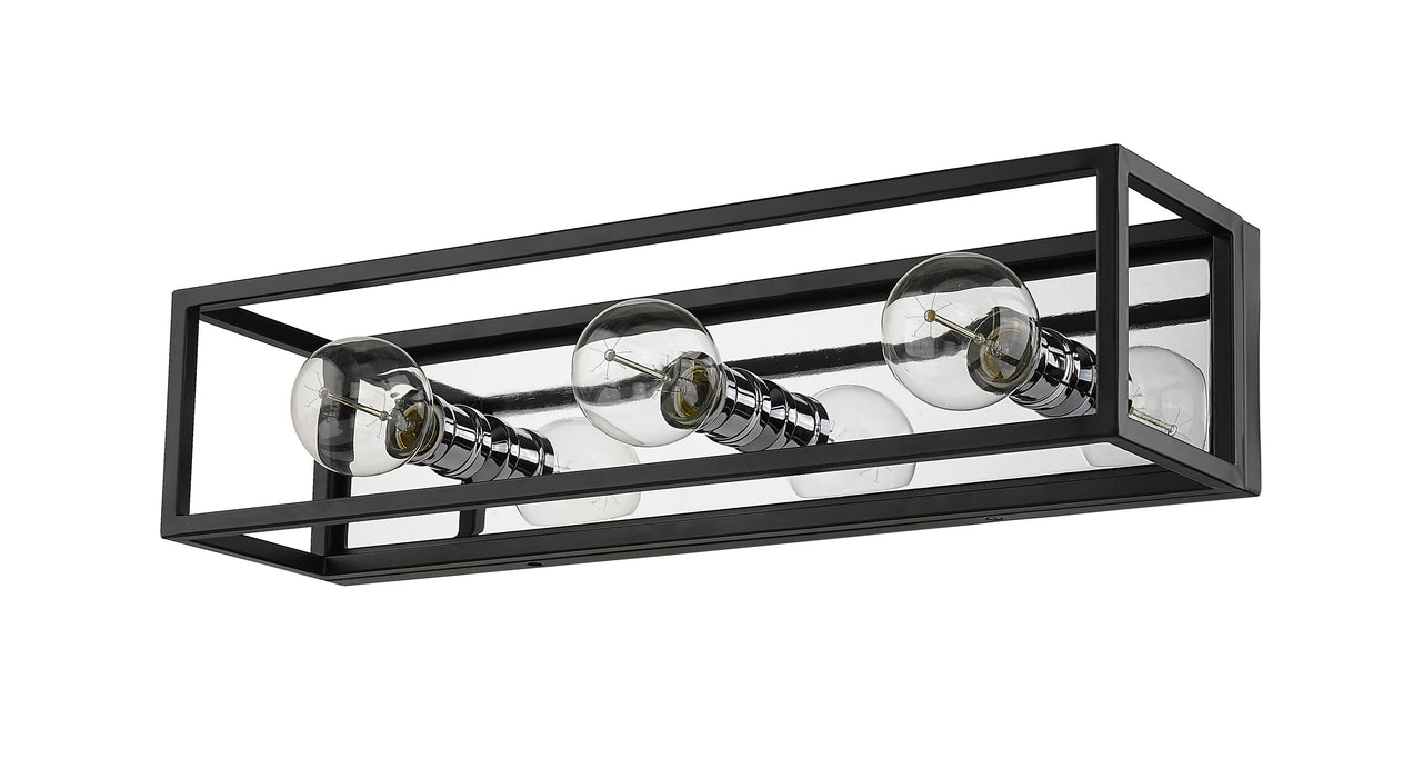 Vanity Z-Lite 480-3V-MB-CH Matte Black + Chrome Kube 3 Light Vanity Z-Lite
