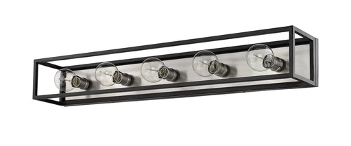 Vanity Z-Lite 480-5V-MB-BN Matte Black + Brushed Nickel Kube 5 Light Vanity Z-Lite