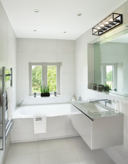 Vanity Z-Lite 480-5V-MB-CH Matte Black + Chrome Kube 5 Light Vanity Z-Lite