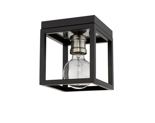 Flush Mount Z-Lite 480F1-MB-BN Matte Black + Brushed Nickel Kube 1 Light Flush Mount Z-Lite