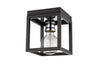 Flush Mount Z-Lite 480F1-MB-CH Matte Black + Chrome Kube 1 Light Flush Mount Z-Lite
