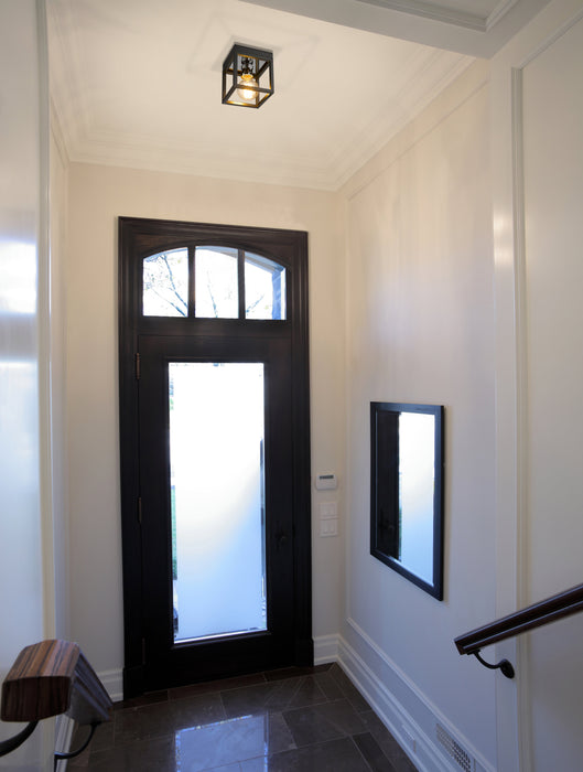 Flush Mount Z-Lite 480F1-MB-CH Matte Black + Chrome Kube 1 Light Flush Mount Z-Lite