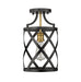 Flush Mount Z-Lite 481F1-MB-OBR Matte Black + Olde Brass Malcalester 1 Light Flush Mount Z-Lite