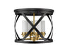 Flush Mount Z-Lite 481F16-MB-OBR Matte Black + Olde Brass Malcalester 4 Light Flush Mount Z-Lite