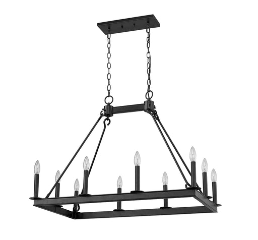 Linear Chandelier Z-Lite 482-10L-MB Matte Black Barclay 10 Light Linear Chandelier Z-Lite