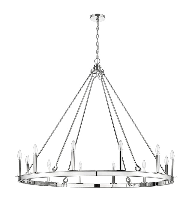 Chandelier Z-Lite 482R-12PN Polished Nickel Barclay 12 Light Chandelier Z-Lite