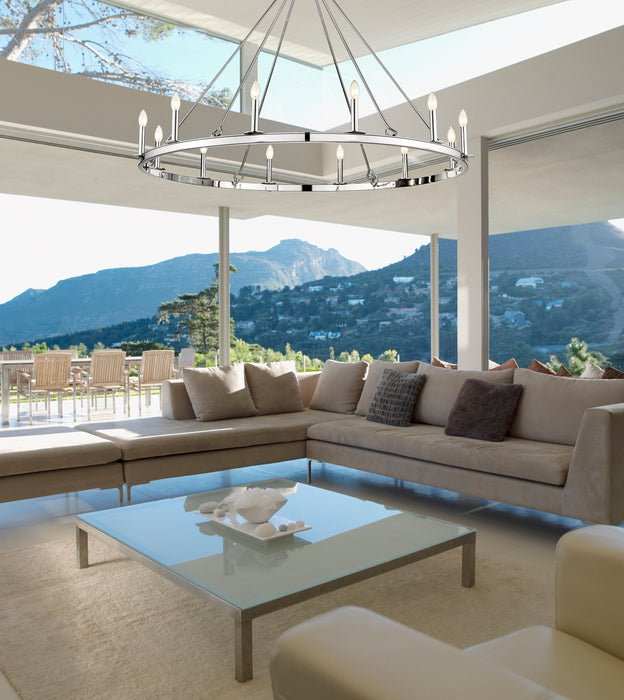 Chandelier Z-Lite 482R-12PN Polished Nickel Barclay 12 Light Chandelier Z-Lite