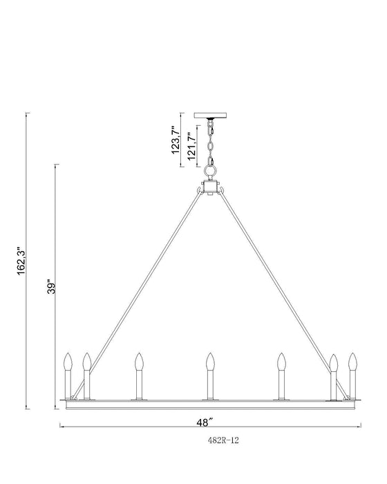 Chandelier Z-Lite 482R-12RB Rubbed Brass Barclay 12 Light Chandelier Z-Lite
