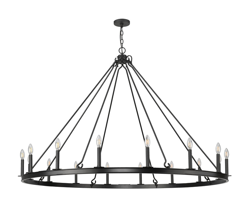 Chandelier Z-Lite 482R-16MB Matte Black Barclay 16 Light Chandelier Z-Lite