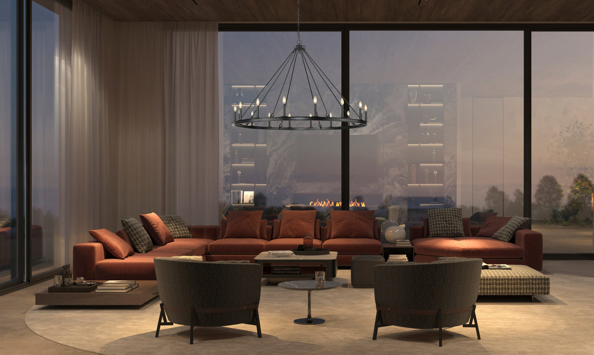 Chandelier Z-Lite 482R-16MB Matte Black Barclay 16 Light Chandelier Z-Lite