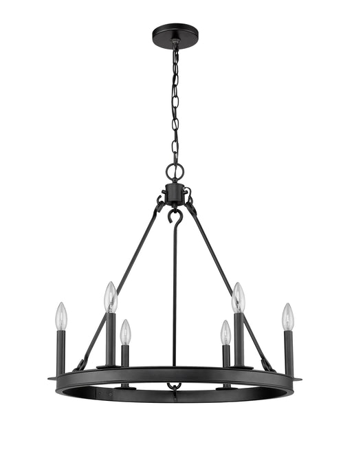 Chandelier Z-Lite 482R-6MB Matte Black Barclay 6 Light Chandelier Z-Lite