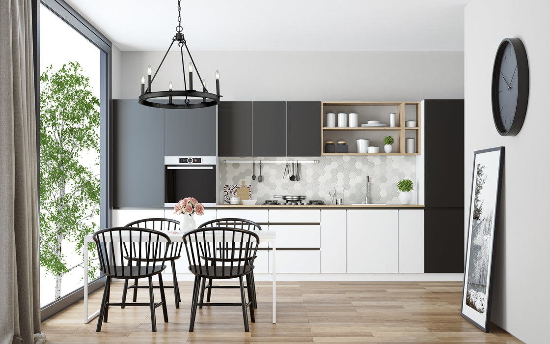 Chandelier Z-Lite 482R-6MB Matte Black Barclay 6 Light Chandelier Z-Lite