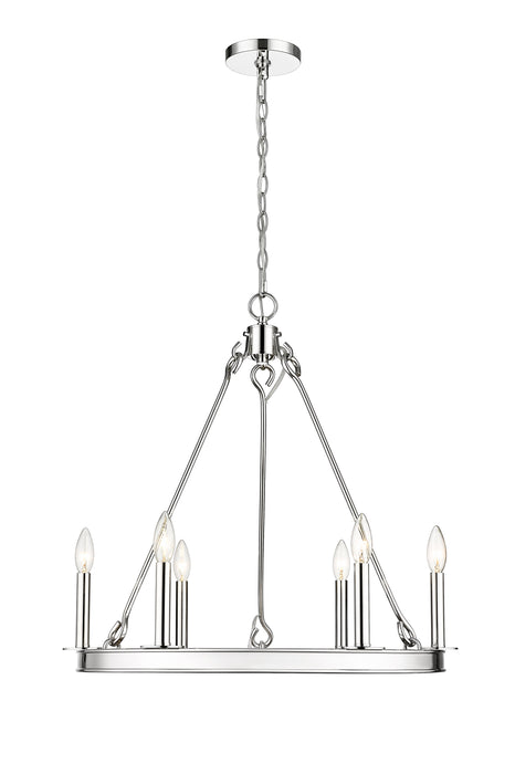 Chandelier Z-Lite 482R-6PN Polished Nickel Barclay 6 Light Chandelier Z-Lite