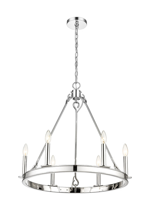 Chandelier Z-Lite 482R-6PN Polished Nickel Barclay 6 Light Chandelier Z-Lite