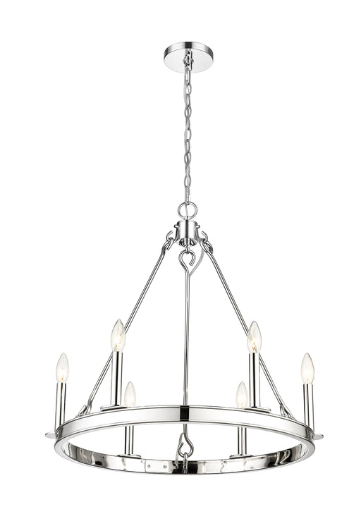 Chandelier Z-Lite 482R-6PN Polished Nickel Barclay 6 Light Chandelier Z-Lite