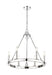 Chandelier Z-Lite 482R-6PN Polished Nickel Barclay 6 Light Chandelier Z-Lite