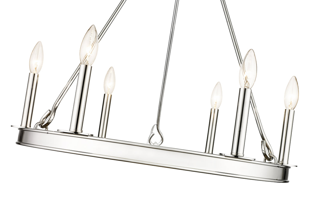 Chandelier Z-Lite 482R-6PN Polished Nickel Barclay 6 Light Chandelier Z-Lite