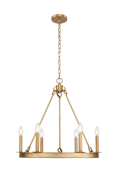 Chandelier Z-Lite 482R-6RB Rubbed Brass Barclay 6 Light Chandelier Z-Lite