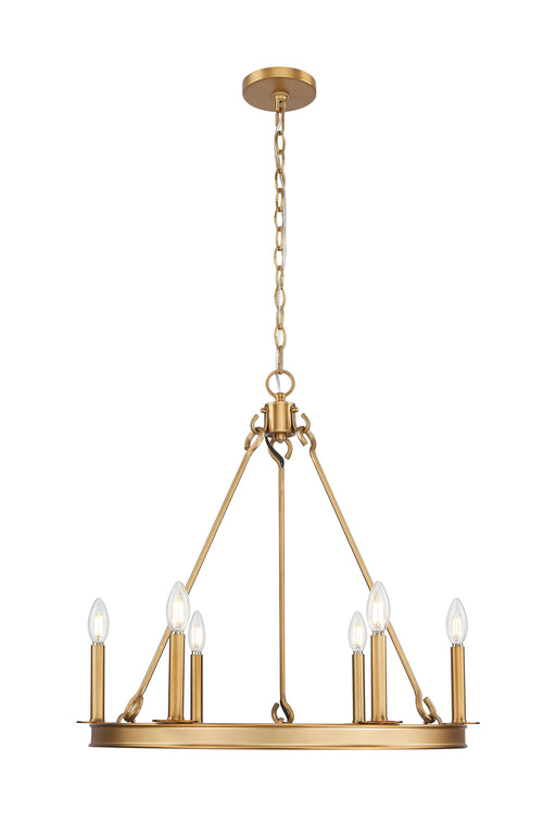 Chandelier Z-Lite 482R-6RB Rubbed Brass Barclay 6 Light Chandelier Z-Lite