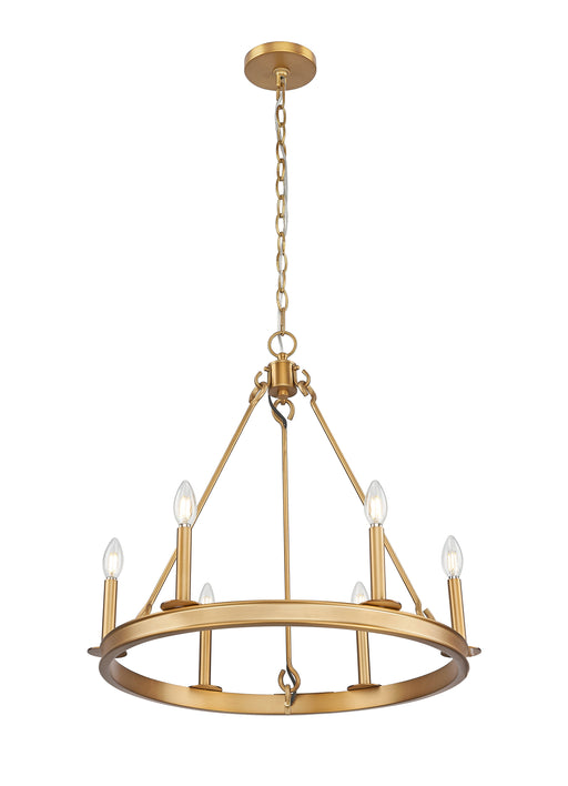 Chandelier Z-Lite 482R-6RB Rubbed Brass Barclay 6 Light Chandelier Z-Lite