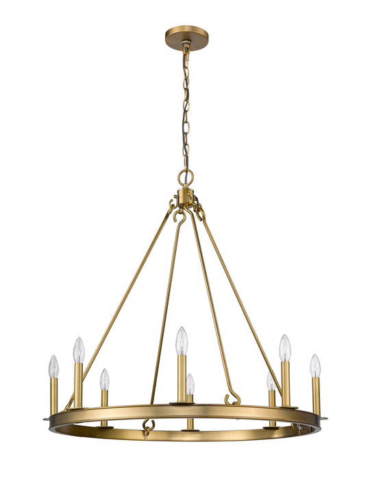 Chandelier Z-Lite 482R-8OBR Olde Brass Barclay 8 Light Chandelier Z-Lite