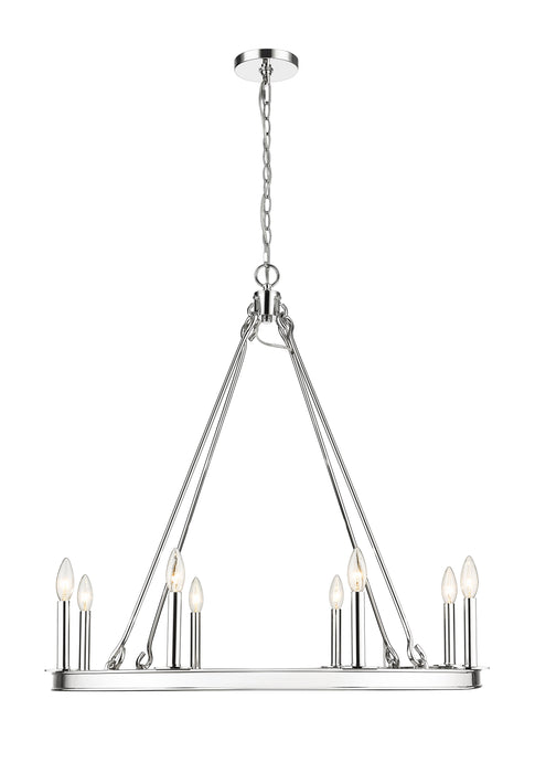 Chandelier Z-Lite 482R-8PN Polished Nickel Barclay 8 Light Chandelier Z-Lite