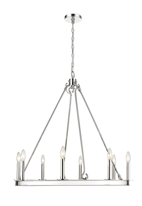 Chandelier Z-Lite 482R-8PN Polished Nickel Barclay 8 Light Chandelier Z-Lite