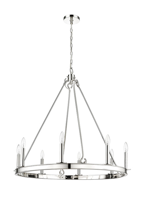 Chandelier Z-Lite 482R-8PN Polished Nickel Barclay 8 Light Chandelier Z-Lite