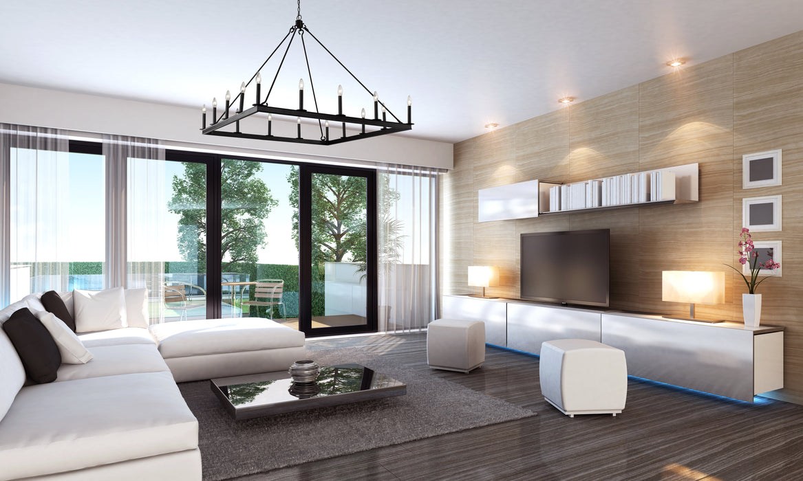 Chandelier Z-Lite 482S-16MB Matte Black Barclay 16 Light Chandelier Z-Lite