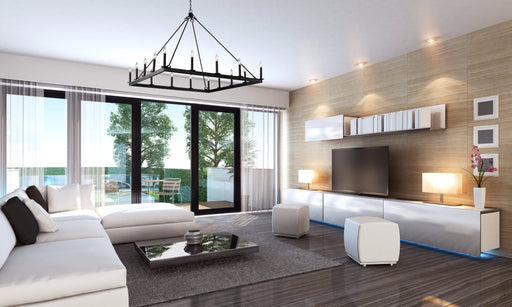 Chandelier Z-Lite 482S-16MB Matte Black Barclay 16 Light Chandelier Z-Lite