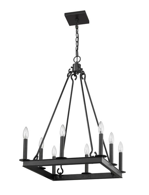 Chandelier Z-Lite 482S-8-20MB Matte Black Barclay 8 Light Chandelier Z-Lite