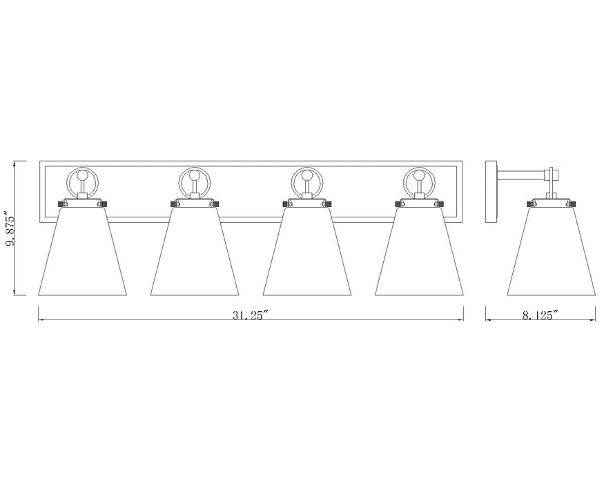 Vanity Z-Lite 483-4V-CH Chrome Harper 4 Light Vanity Z-Lite