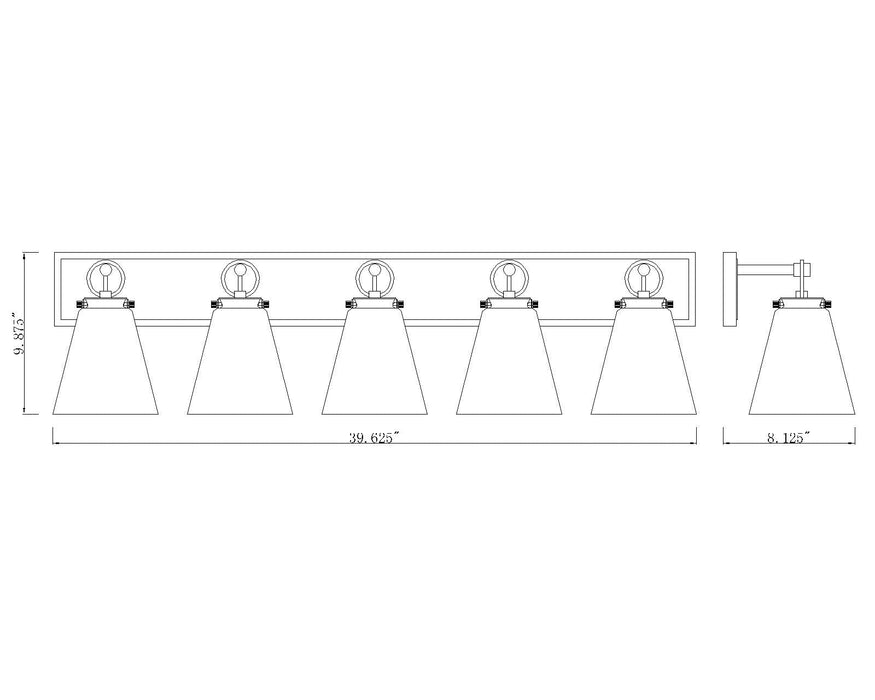 Vanity Z-Lite 483-5V-CH Chrome Harper 5 Light Vanity Z-Lite