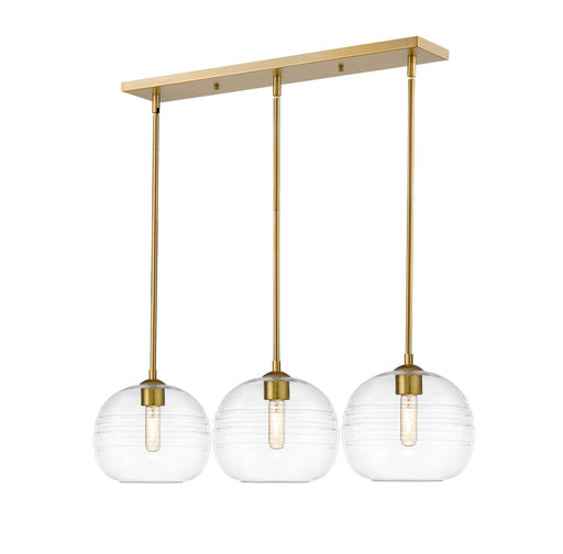 Linear Chandelier Z-Lite 486P10-3L-OBR Olde Brass Harmony 3 Light Linear Chandelier Z-Lite