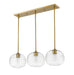 Linear Chandelier Z-Lite 486P10-3L-OBR Olde Brass Harmony 3 Light Linear Chandelier Z-Lite