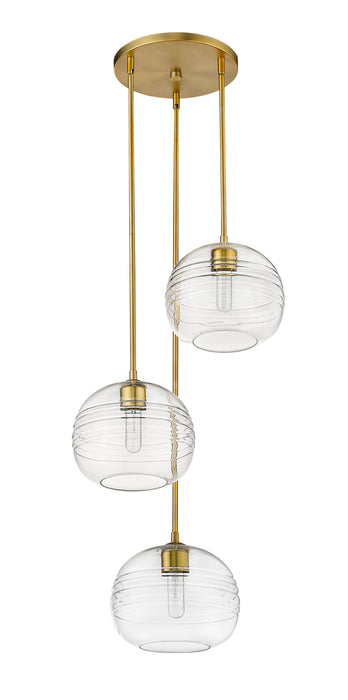 Chandelier Z-Lite 486P10-3R-OBR Olde Brass Harmony 3 Light Chandelier Z-Lite