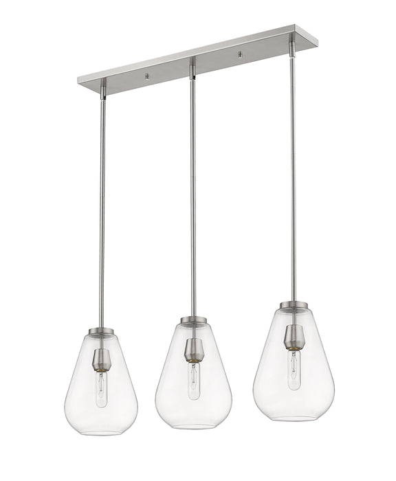 Linear Chandelier Z-Lite 488P8-3L-BN Brushed Nickel Ayra 3 Light Linear Chandelier Z-Lite