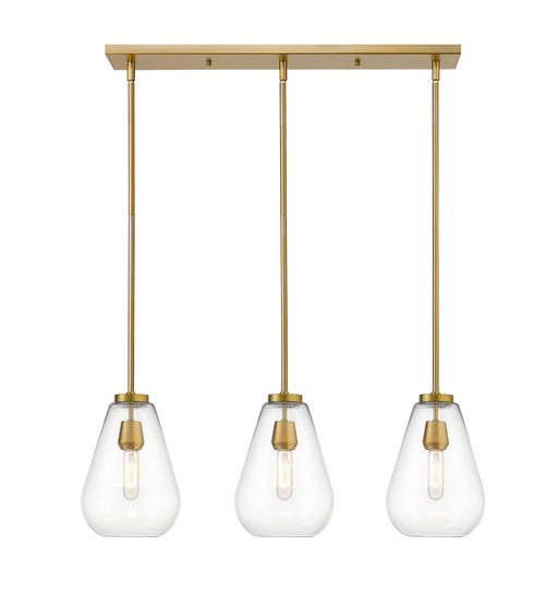 Linear Chandelier Z-Lite 488P8-3L-OBR Olde Brass Ayra 3 Light Linear Chandelier Z-Lite
